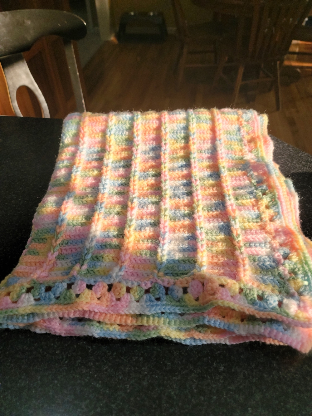 Handmade Pastel Crocheted Baby Blanket